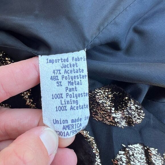 Karen Lawrence Vintage 1980s Metallic Jacket size 8 - Picture 8 of 9